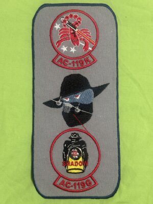 17th, 18th, & 71st SOS insignia on embroidered 4"x10" patch,