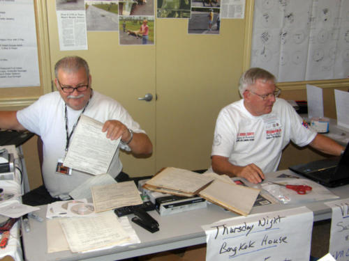 2012 FWB, FL Reunion - Ev Sprous and Fred Rider Scanning Paperwork