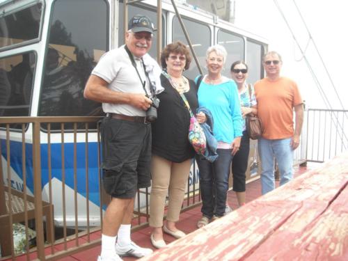 2014 ABQ Reunion- Mike and Andrea Drzyzga; Sue Fletcher; and Becky and George Renfrow arrive safe and sound from Sandia Peak